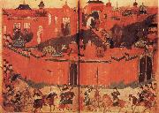 unknow artist The Mongolen Sturmen and conquer Baghdad in 1258 oil painting on canvas